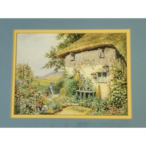 Vtg Arthur Wilkinson English Cottage Garden Framed Print Cottagecore - Picture 2 of 6